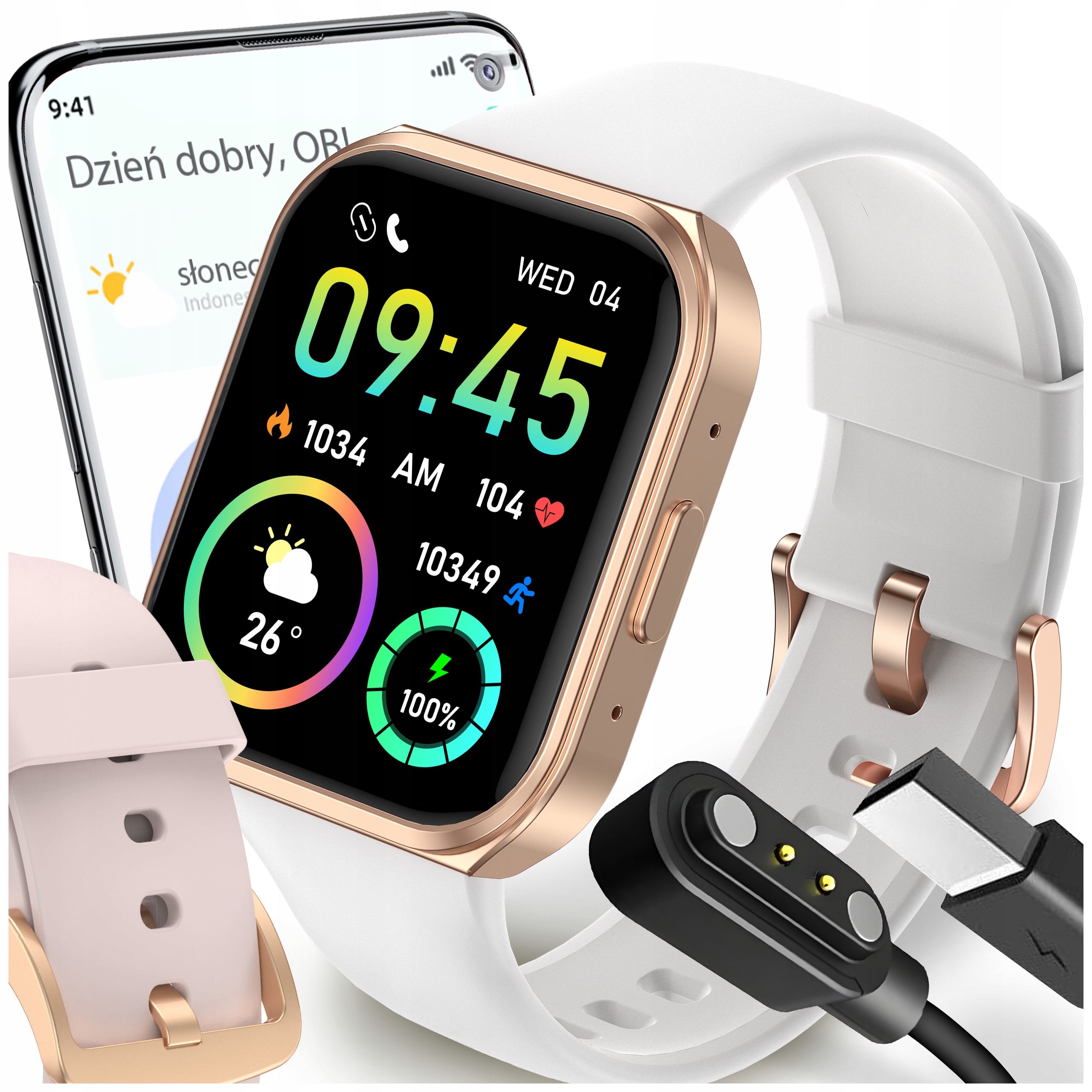 KA3MARKET Smartwatch Dámske inteligentné hodinky) zlatá + 3 ďalšie produkty